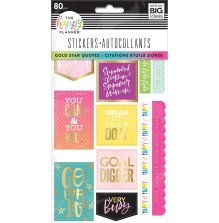 Me &amp; My Big Ideas Happy Planner Stickers 5 Sheets - Gold Star Quotes UTGENDE