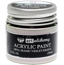 Prima Finnabair Art Alchemy Acrylic Paint 50ml - Opal Magic Green-Violet