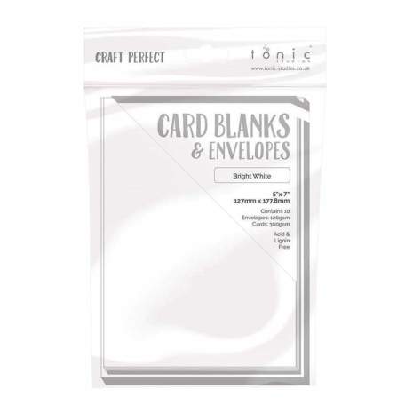 Tonic Studios Craft Perfect Cards & Envelopes 5X7 - Bright White 9279E