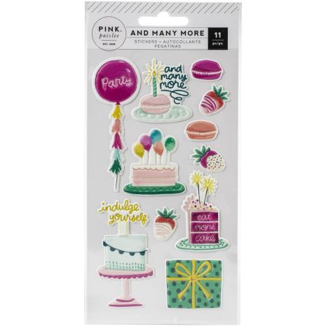 Pink Paislee Embossed Puffy Stickers 11/Pkg - And Many More