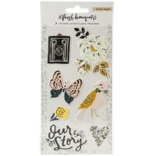 Crate Paper Embossed Puffy Stickers 7/Pkg - Fresh Bouquet