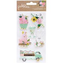 Pebbles Shaker Stickers 6/Pkg - Lovely Moments UTGENDE