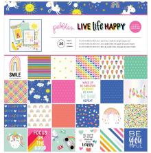 Pebbles Single-Sided Paper Pad 12X12 36/Pkg - Live Life Happy UTGENDE