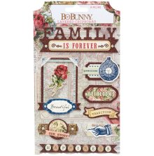 BoBunny Adhesive Layered Chipboard 9/Pkg - Family Heirlooms UTGENDE