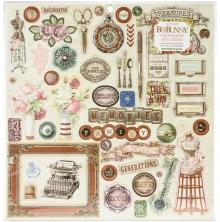 BoBunny Chipboard Stickers 12X12 - Family Heirlooms