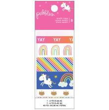 Pebbles Washi Tape 8/Pkg - Live Life Happy UTGENDE