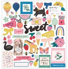 Maggie Holmes Chipboard Stickers 55/Pkg - Sweet Story