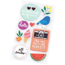 Amy Tangerine Embossed Puffy Stickers 10/Pkg - Picnic In The Park