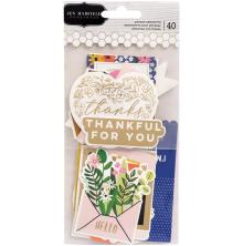 Jen Hadfield Ephemera Cardstock Die-Cuts 40/Pkg - Hey, Hello Sentiments UTGENDE