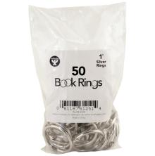Book Rings 50/Pkg 1inch - Silver