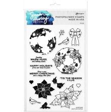 Simon Hurley create. Clear Stamps 6X9 - Posh Poinsettas