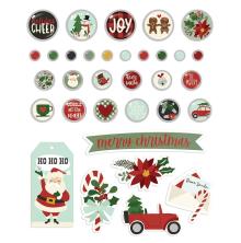 Simple Stories Decorative Metal Brads 32/Pkg - Jingle All The Way UTGENDE