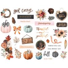 Prima Chipboard Stickers 33/Pkg - Pumpkin &amp; Spice UTGENDE