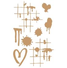 Prima Laser Cut Chipboard 8/Pkg - Ink &amp; Splatters