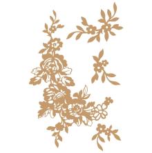 Prima Laser Cut Chipboard 4/Pkg - Beautiful Fleur