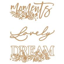 Prima Laser Cut Chipboard 3/Pkg - Words To Live By 2