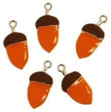 Prima Enamel Charms 5/Pkg - Pumpkin &amp; Spice Acorns UTGENDE