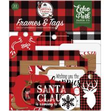 Echo Park A Lumberjack Christmas Cardstock Die-Cuts 33/Pkg - Frames &amp; Tags UTGE