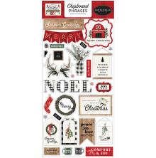 Carta Bella Farmhouse Christmas Chipboard 6X13 - Phrases