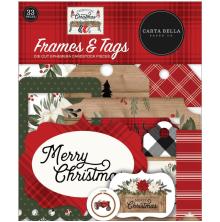 Carta Bella Farmhouse Christmas Cardstock Die-Cuts 33/Pkg - Frames &amp; Tags