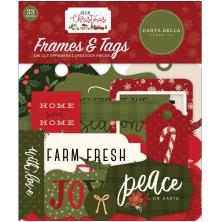 Carta Bella Hello Christmas Cardstock Die-Cuts 33/Pkg - Frames &amp; Tags