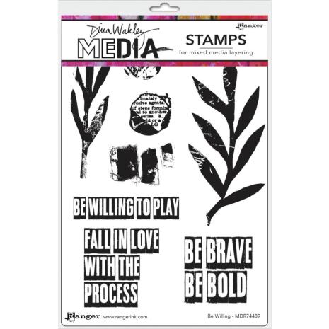 Dina Wakley MEdia Cling Stamps 6X9 - Be Willing