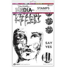 Dina Wakley MEdia Cling Stamps 6X9 - Say Yes