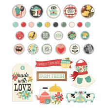 Simple Stories Decorative Metal Brads 33/Pkg - Apron Strings UTGENDE