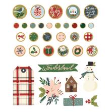 Simple Stories Decorative Metal Brads 34/Pkg - Winter Cottage UTGENDE