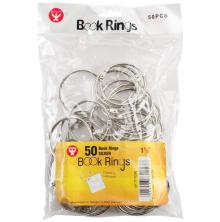 Book Rings 50/Pkg 1.5inch - Silver