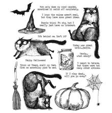 Tim Holtz Cling Stamps 7X8.5 - Snarky Cat Halloween CMS407