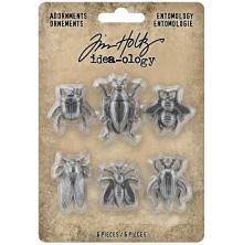 Tim Holtz Idea-Ology Metal Adornments 5/Pkg - Entomology