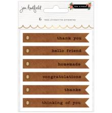 Jen Hadfield Embossed Faux Leather Tags 6/Pkg - The Avenue UTGENDE