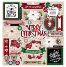 BoBunny Chipboard Stickers 12X12 - Joyful Christmas UTGENDE