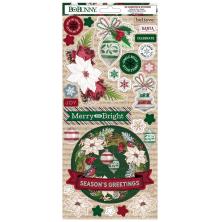 BoBunny Cardstock Stickers 6X12 - Joyful Christmas UTGENDE