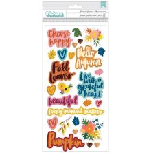 Amy Tangerine Late Afternoon Thickers Stickers 5.5X11 - Grateful Phrase