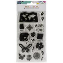 Paige Evans  Acrylic Stamps 19/Pkg - Go The Scenic Route