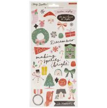 Crate Paper Cardstock Stickers 70/Pkg - Hey, Santa