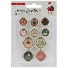 Crate Paper Metal Charms 10/Pkg - Hey, Santa