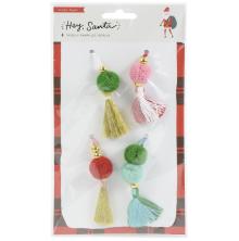 Crate Paper Beaded Tassels 4/Pkg - Hey, Santa