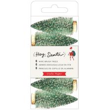 Crate Paper Wire Brush Tree 6/Pkg - Hey, Santa