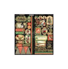 Graphic 45 Cardstock Stickers 12X12 - Christmas Time