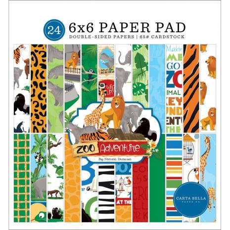 Carta Bella Double-Sided Paper Pad 6X6 - Zoo Adventure