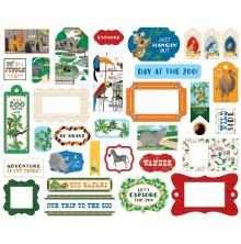 Carta Bella Zoo Adventure Cardstock Die-Cuts 33/Pkg - Frames &amp; Tags