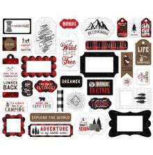 Echo Park Lets Lumberjack Cardstock Die-Cuts 33/Pkg - Frames &amp; Tags UTGENDE