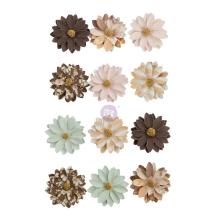 Prima Golden Desert Mulberry Paper Flowers 12/Pkg - Brown Valley UTGENDE