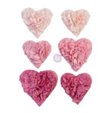 Prima With Love Mulberry Paper Flowers 6/Pkg - All The Hearts UTGENDE