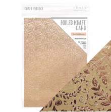 Tonic Studios Craft Perfect A4 Foiled Kraft Card - Rose Gold Blossom 9350E