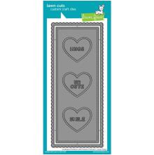 Lawn Fawn Dies - Scalloped Slimline With Hearts: Portrait LF2477