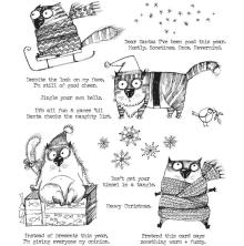 Tim Holtz Cling Stamps 7X8.5 - Snarky Cat Christmas CMS416